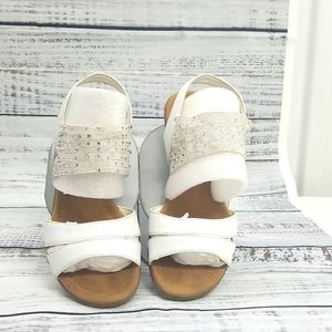 Impo White Sandals with Silver Rhinestones 7W